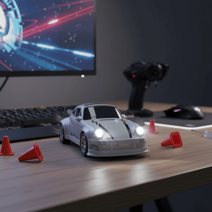 Mini RC Drift -auto kauko-ohjauksella ja LED-ajovaloilla