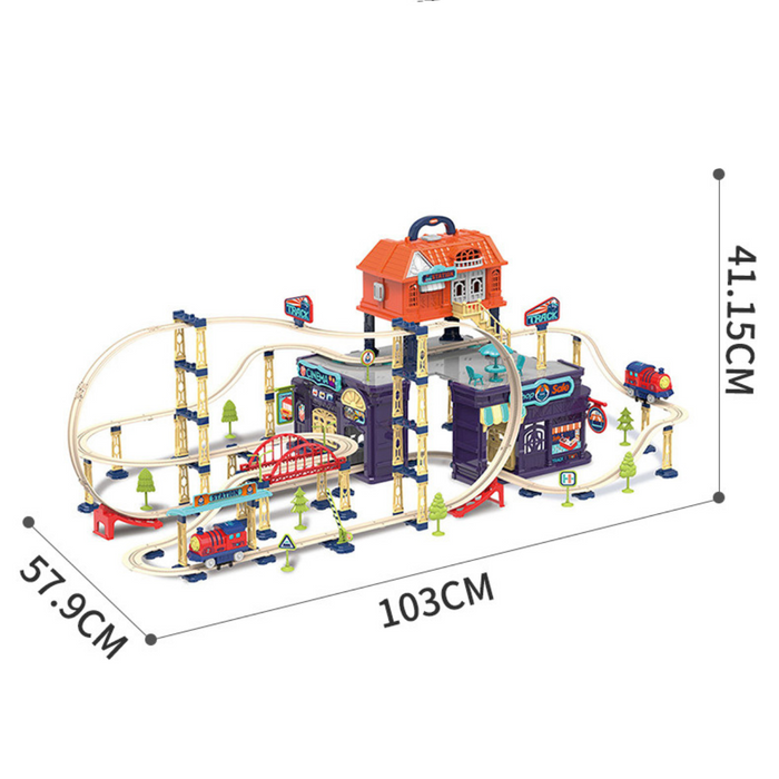 Avontuurlijke Treinbaan Speelset – Eindeloos Bouwplezier voor Kinderen