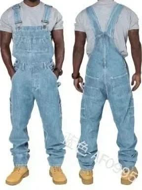 Herre Denim Overall med Justerbare Stropper og Funktionelle Lommer