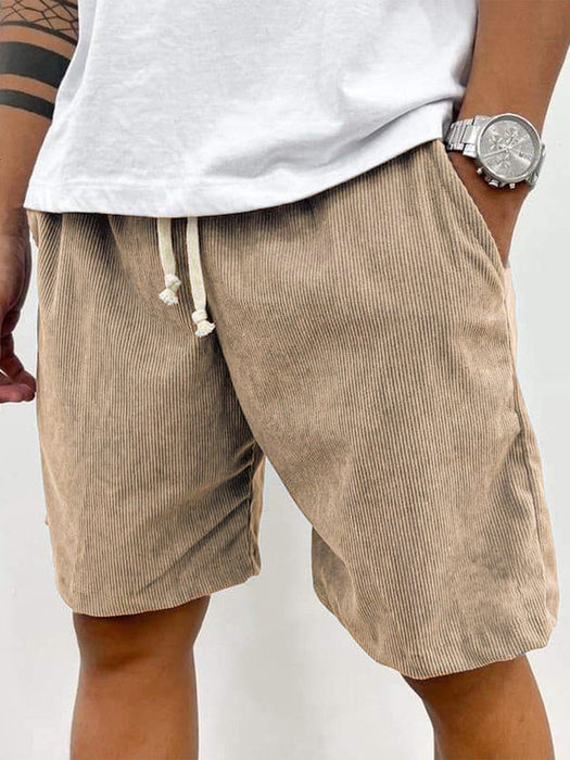 Heren Corduroy Stretch Shorts met Ribbelstructuur en Comfortabele Pasvorm