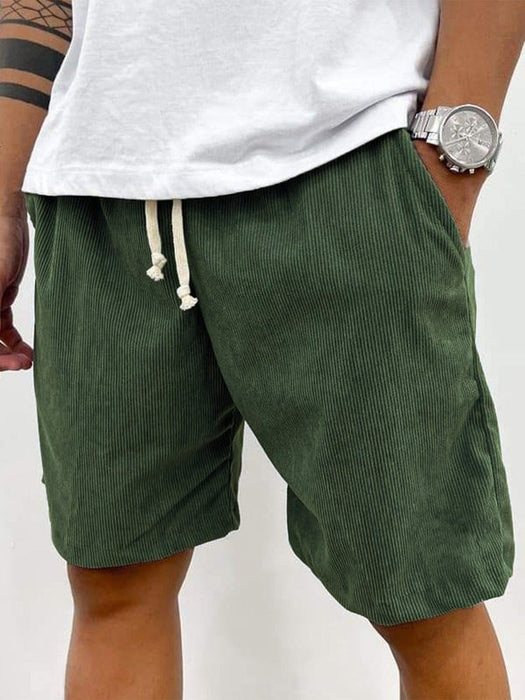 Heren Corduroy Stretch Shorts met Ribbelstructuur en Comfortabele Pasvorm