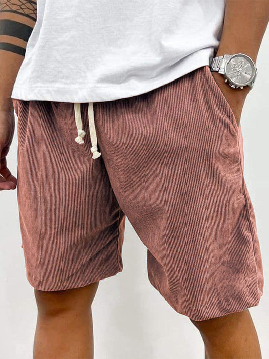 Heren Corduroy Stretch Shorts met Ribbelstructuur en Comfortabele Pasvorm