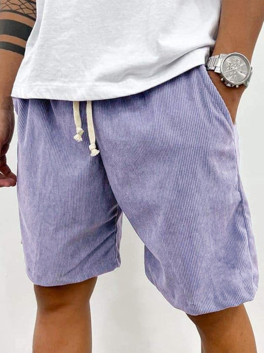 Heren Corduroy Stretch Shorts met Ribbelstructuur en Comfortabele Pasvorm