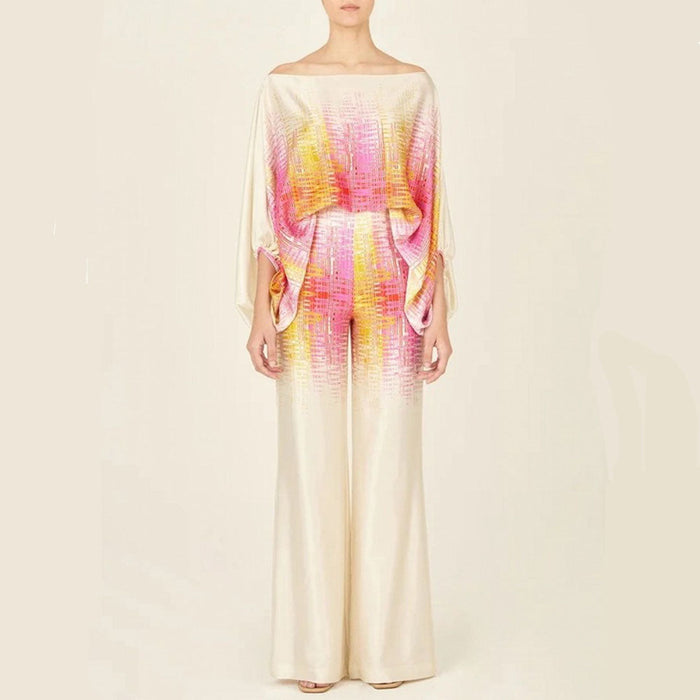 Chique Tweedelige Satijnen Set voor Dames – Vrouwelijk en Elegant