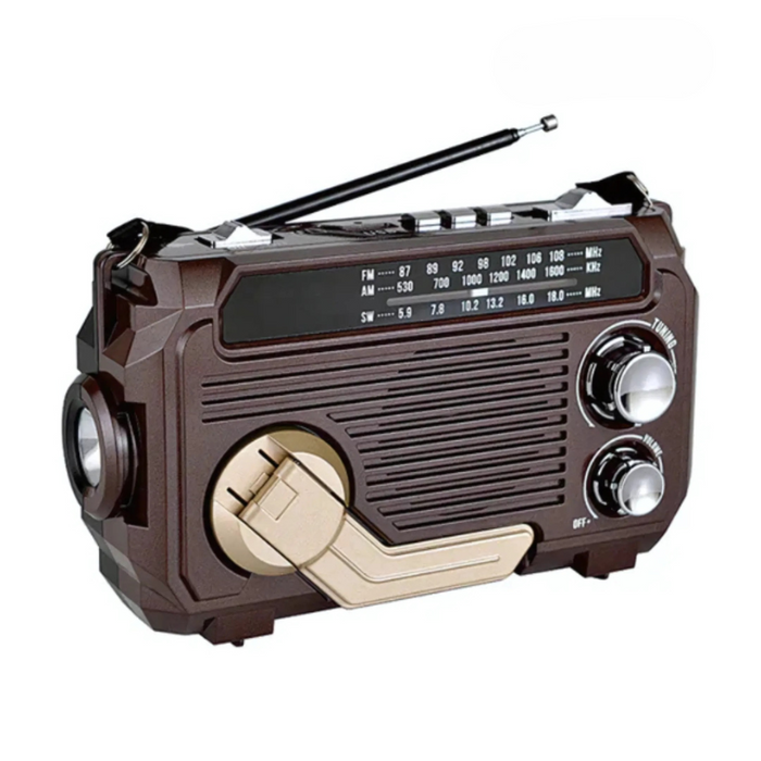 Noodradio dynamosähköllä ja aurinkopaneelilla luotettavaa viestintää ja valaistusta varten