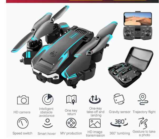 Taitettava 8K-drone kaksoiskameralla ja esteentunnistuksella