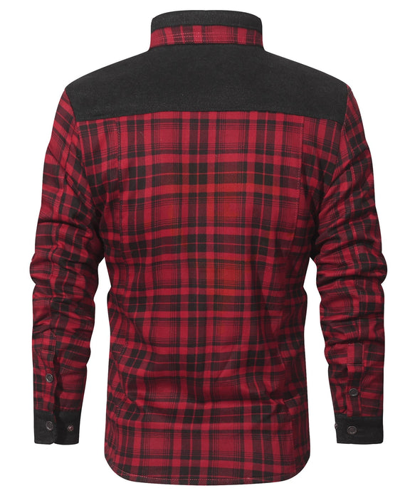 Robuuste Heren Flaneljas met Imitatiebontvoering – Warm, Slijtvast en Beschermend