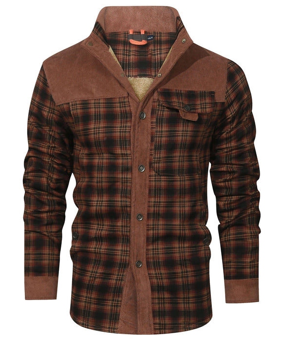 Robuuste Heren Flaneljas met Imitatiebontvoering – Warm, Slijtvast en Beschermend