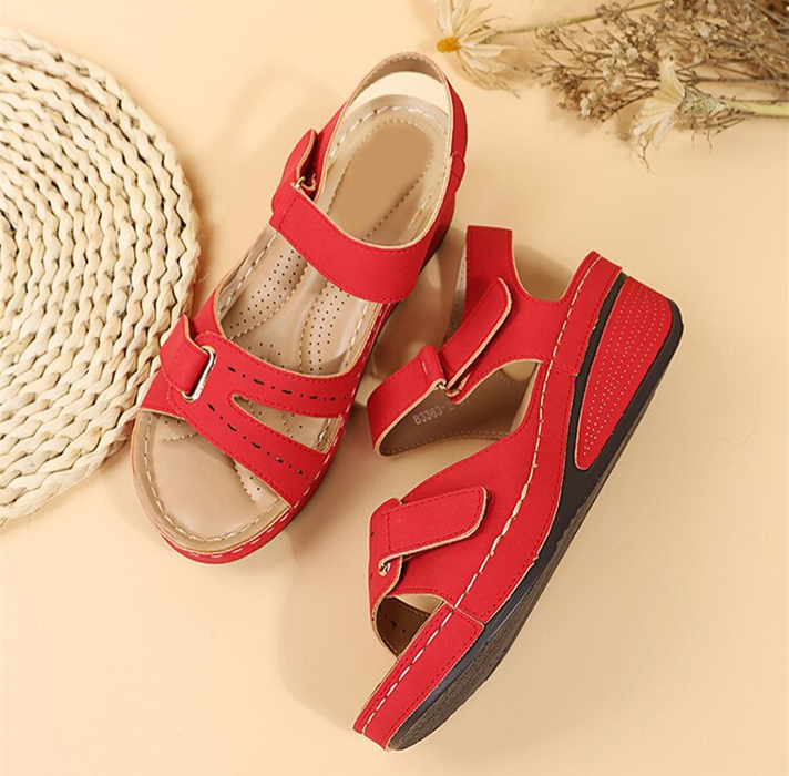 Verstelbare Wedge Sandalen voor Vrouwen – Veilige Klittenband Comfort