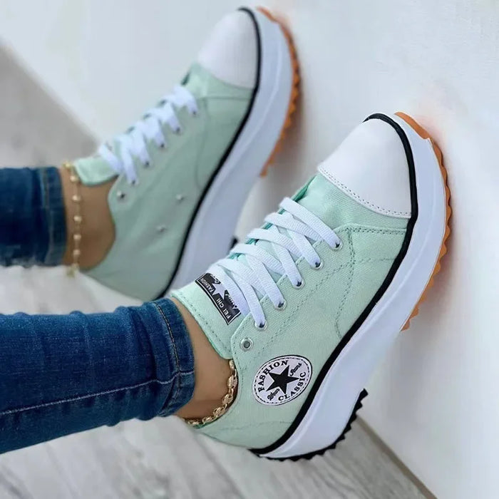 Hoge Dames Sneakers van Canvas – Trendy en Comfortabel