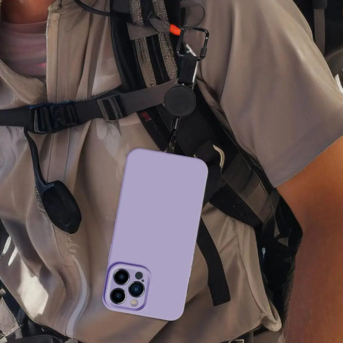 Stöldskyddande hopfällbar telefonhållare med bältesklämma – Säkert mobilskydd för resor och utomhusbruk