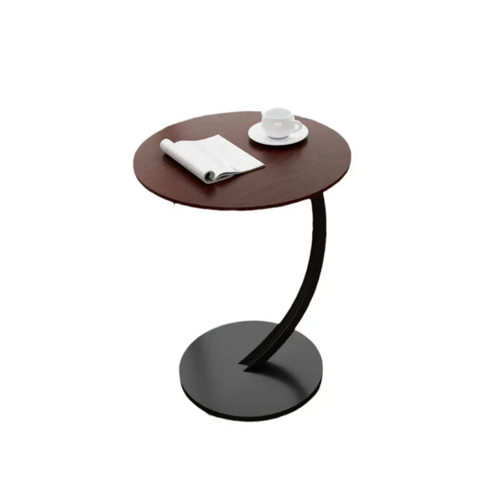 Table d'Appoint Ronde Compacte pour Salon et Chambre avec Cadre Stable