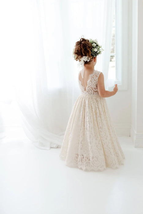 Meisjes Jurk voor Bruiloft of Feest – Elegante Kant & Tulle