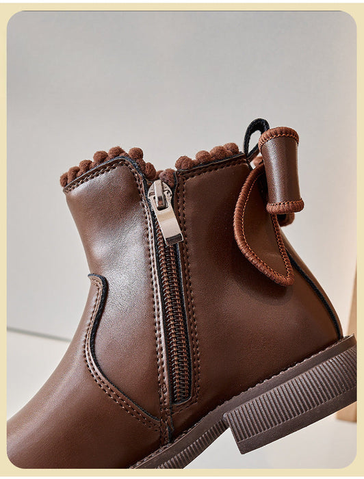 Børne læderstøvler med lynlås – komfortabel pasform og tidløst design