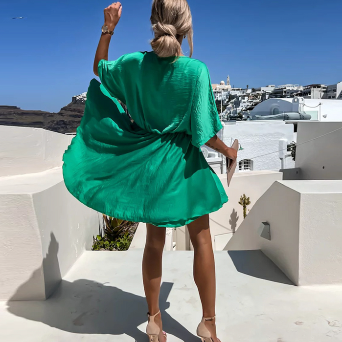 Zomerjurk Dames met Overslag V-Hals en Luchtige Pasvorm