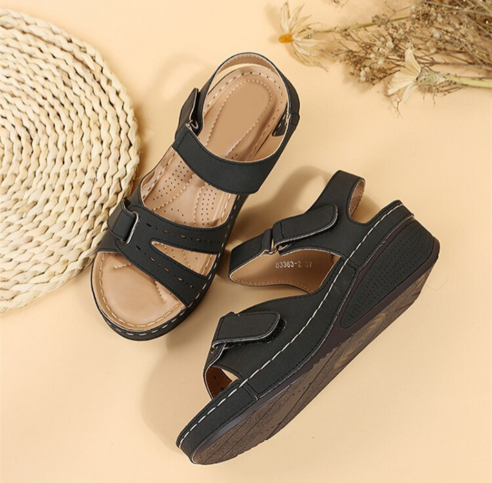 Verstelbare Wedge Sandalen voor Vrouwen – Veilige Klittenband Comfort