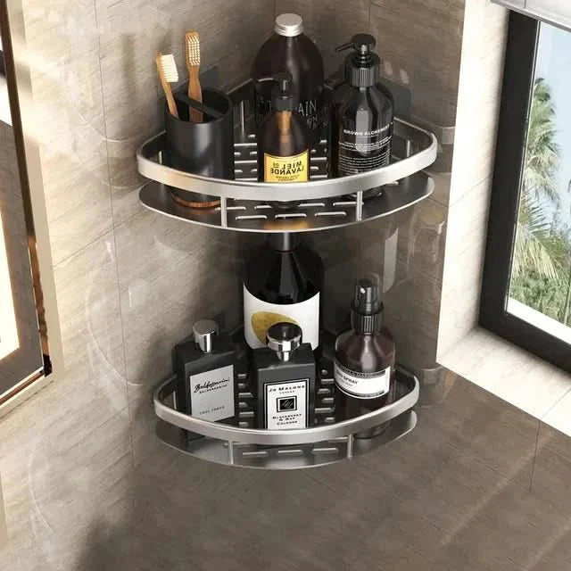 Hoek Badkamerrek Zonder Boren met Twee Opbergplateaus