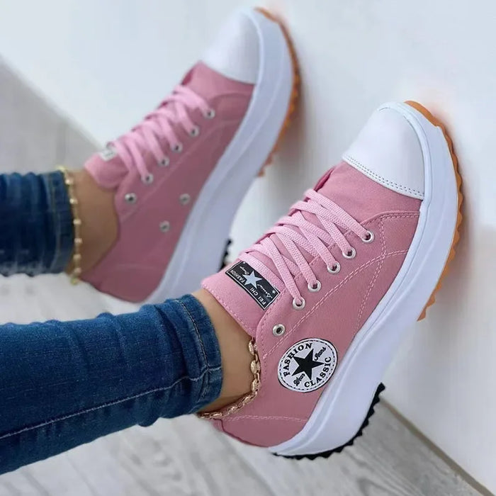 Hoge Dames Sneakers van Canvas – Trendy en Comfortabel