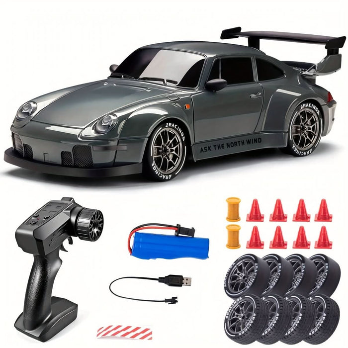 RC Driftbil med 4WD-drivning, LED-hjul och fjärrkontroll