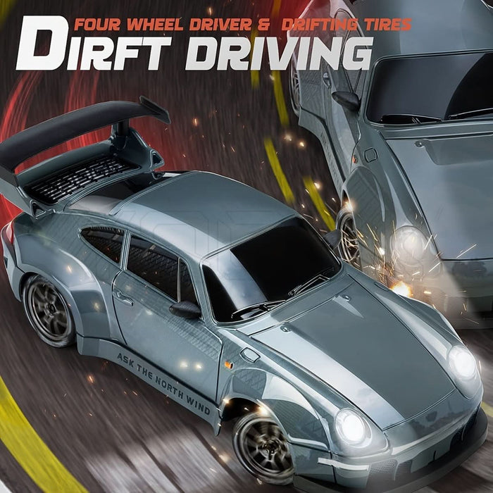 RC Driftbil med 4WD-drivning, LED-hjul och fjärrkontroll