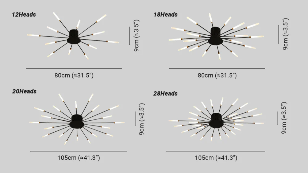 Modern taklampa med flera ljusarmar för kraftfull och stilren belysning