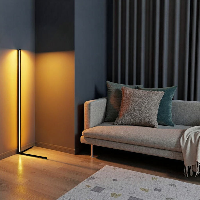 Minimalistinen LED-lattiavalaisin himmennettävillä valoasetuksilla ja modernilla lineaarisella muotoilulla