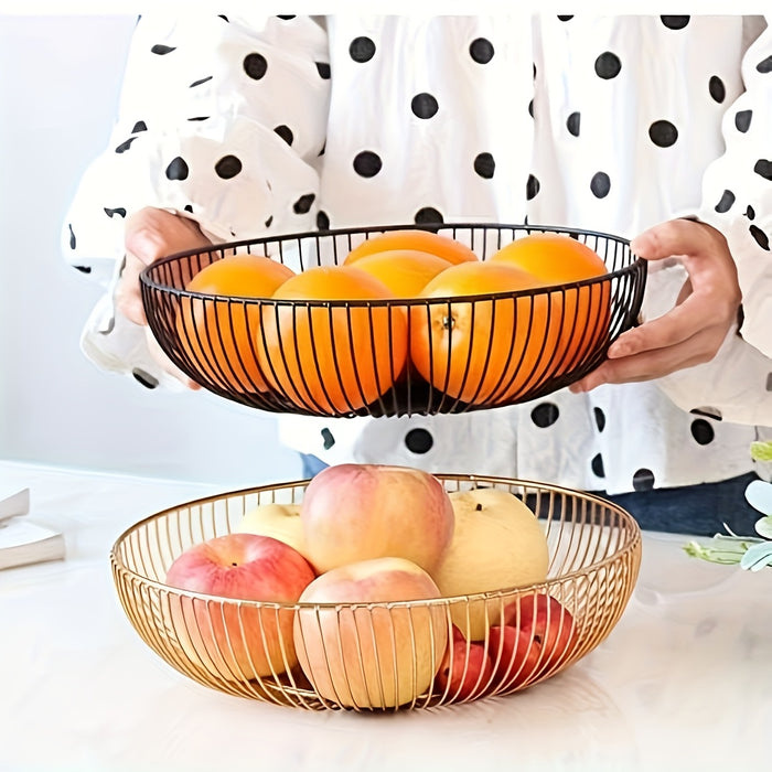 Ronde Metalen Fruitschaal voor Tafel en Keuken – Minimalistisch en Decoratief Ontwerp