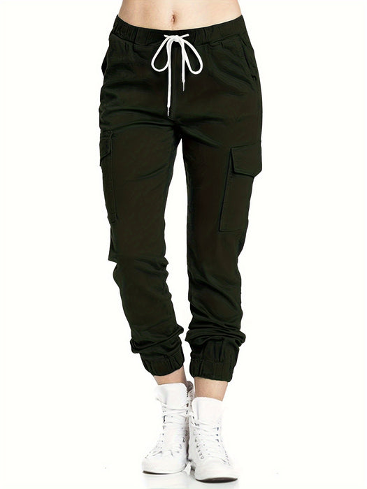 Pantalon cargo femme avec poches et coupe confortable, décontracté quotidien