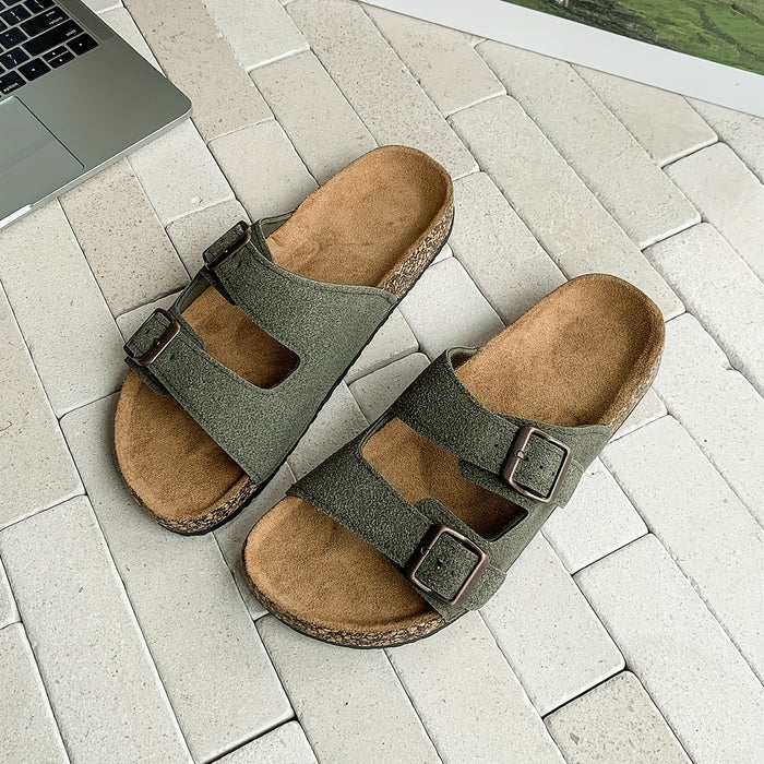 Retro Slides met Dubbele Verstelbare Gespen voor Heren  – Comfortabel en Stijlvol voor Heren