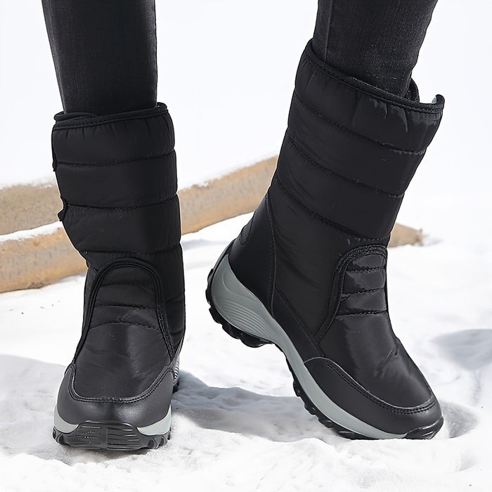 Dames Mid-Cut Snow Boots – Warme Winterlaarzen met Anti-Slip Zool en Klittenbandsluiting