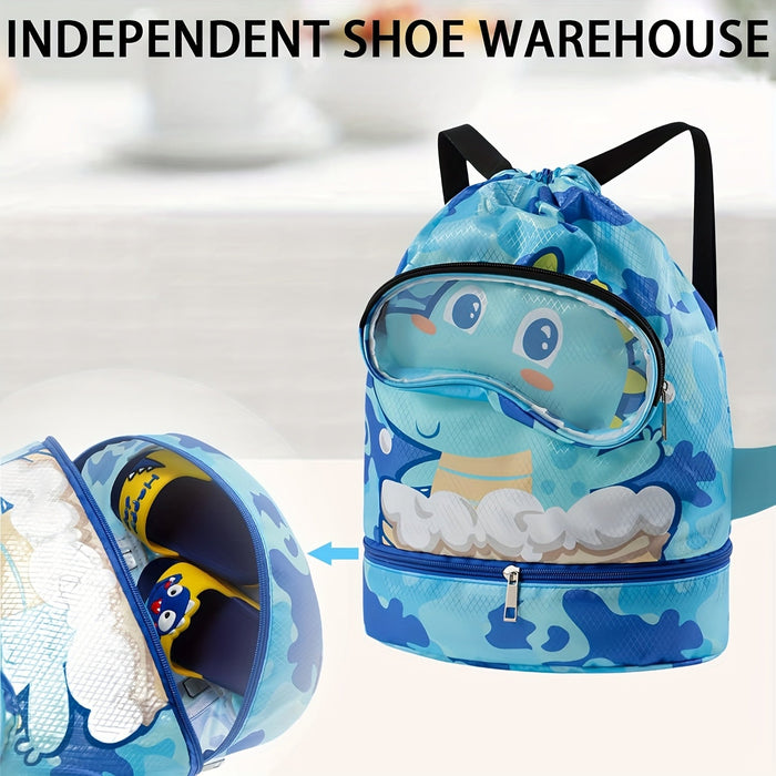 Oceaan-Themed Zwembackpack - Waterdicht met Nat/Droog Scheiding