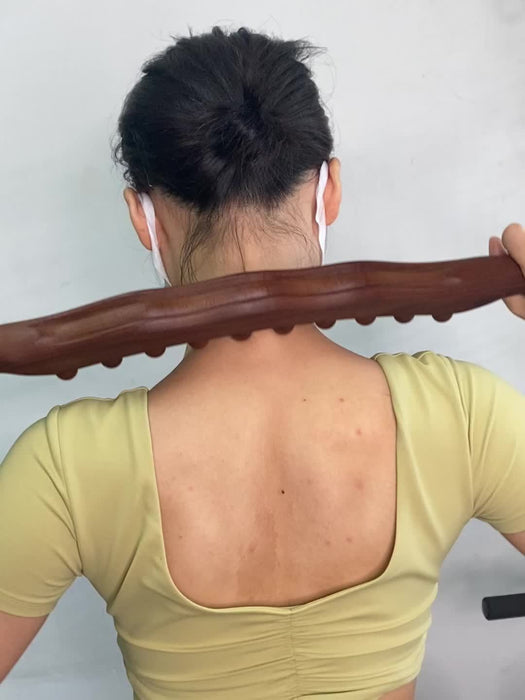 Houten Massagestok met 31 Kralen – Diepe Spierontspanning