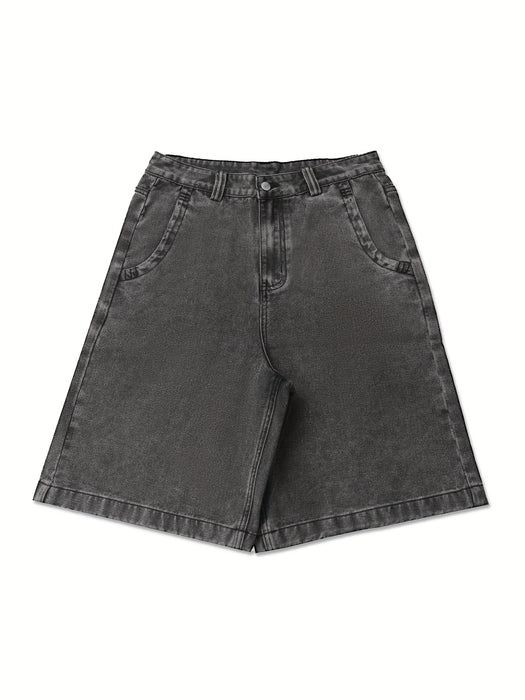Casual Bermuda Denim Shorts – Losse Pasvorm met Stijlvolle Bloemenborduursels