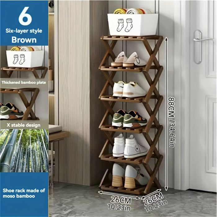 Functioneel Bamboe Schoenenrek – Compact en Flexibel voor Kleine Ruimtes