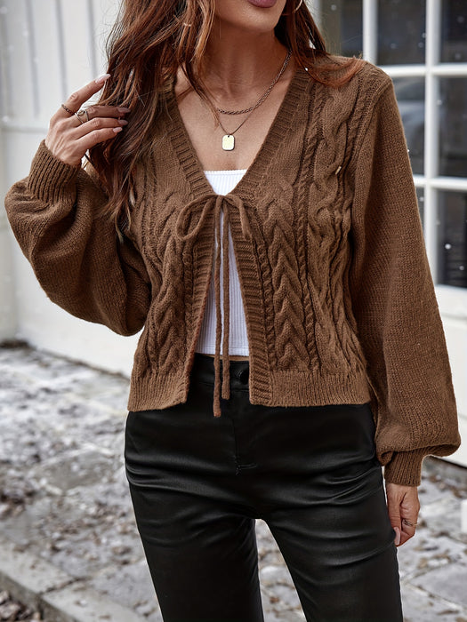 Gilet tricoté élégant pour femmes avec fermeture à nœud – Décontracté et confortable