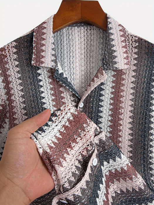 Heren Zomer Casual Korte Mouw Shirt – Geweven Stof voor een Frisse Look