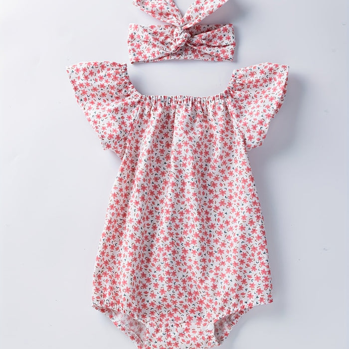 Body bébé avec motif floral – Coton doux et confortable
