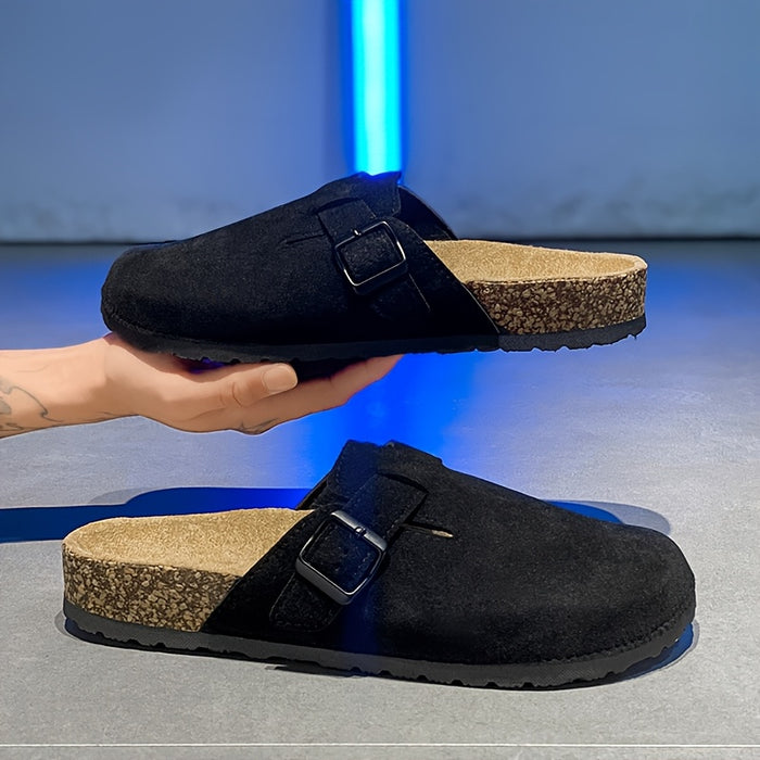 Unisex Slip-on Faux Suède Muiltjes – Lichtgewicht en Comfortabel met Kurken Zool