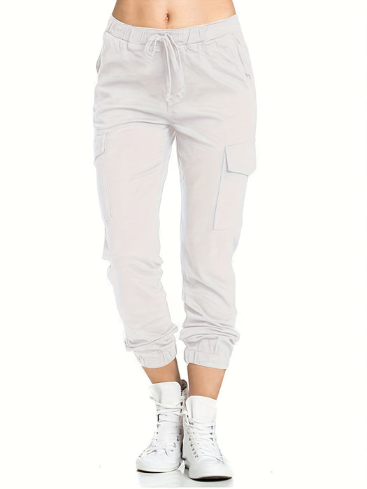 Pantalon cargo femme avec poches et coupe confortable, décontracté quotidien