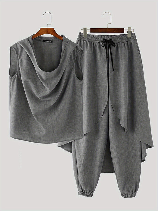 Stoere Mid-Length Heren Set – Mouwloos Vest en Baggy Broek