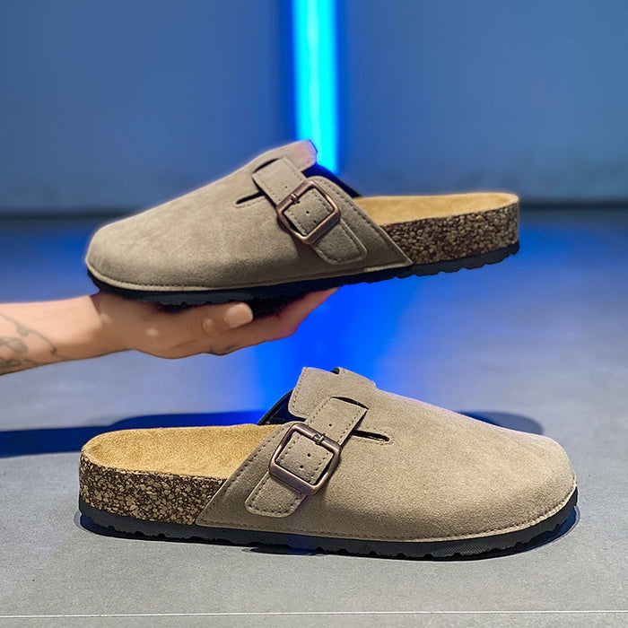 Unisex Slip-on Faux Suède Muiltjes – Lichtgewicht en Comfortabel met Kurken Zool