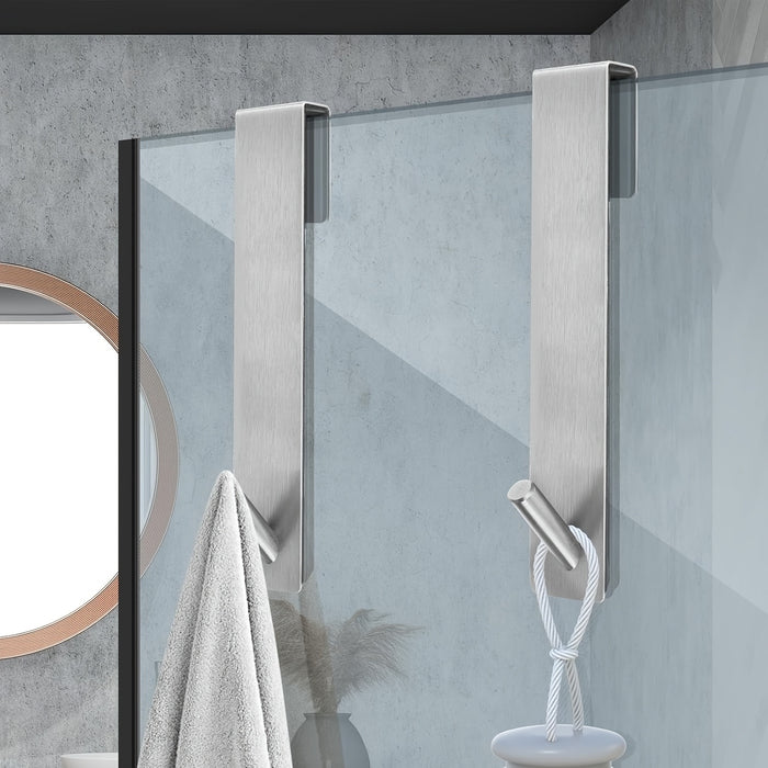 ModernSteel Set di Ganci per Porta in Vetro – Elegante, Silenzioso e Pratico