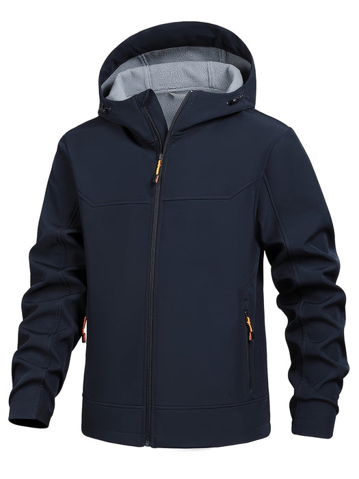 Heren outdoor softshell jas met capuchon – Sneldrogend en windwerend
