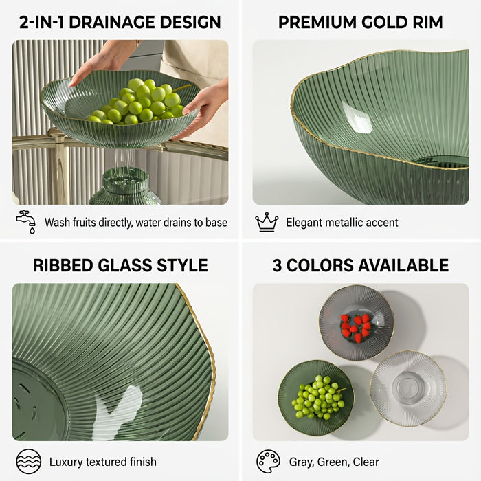 Fruttiera trasparente di lusso in PET – Decorativa e pratica