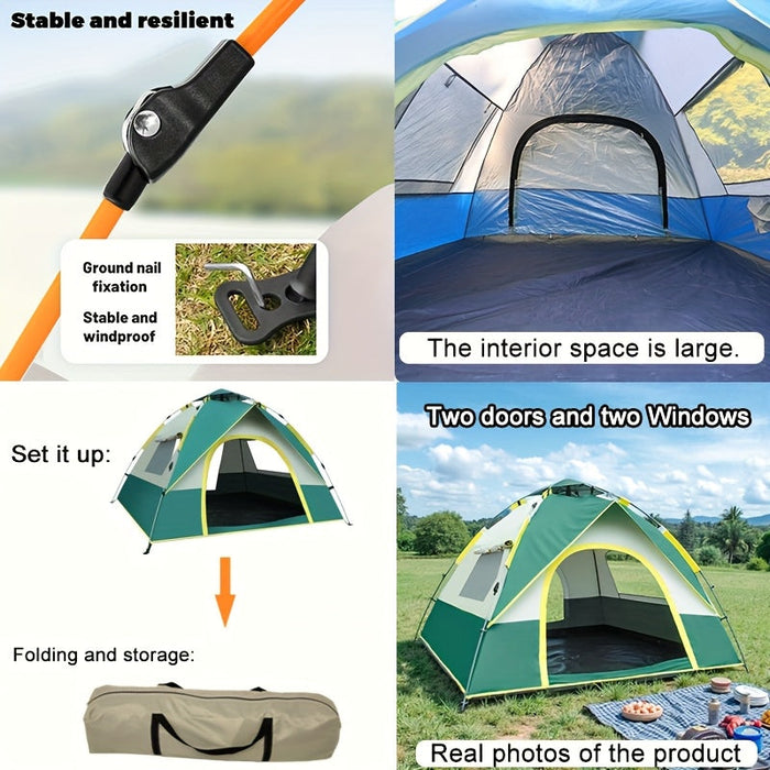 Snelle Opzet 4-Persoons Camping Tent – Ademend en Winddicht Schuilplaats