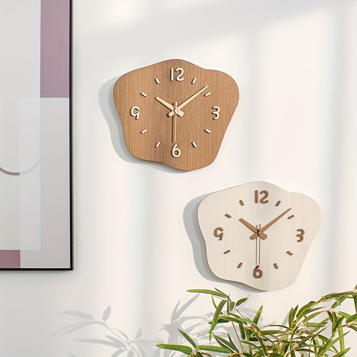 Orologio da Parete in Legno con Forma Irregolare – Movimento Silenzioso e Decorativo