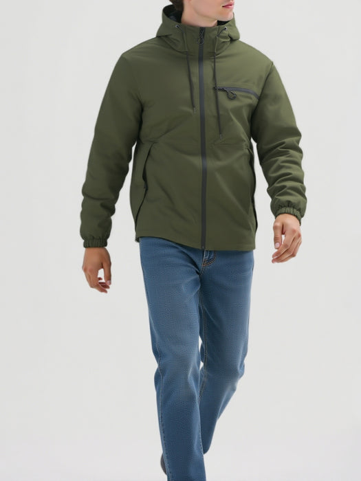 Heren Outdoor Jas voor Lente en Herfst – Winddichte Hooded Jas voor Buitenactiviteiten