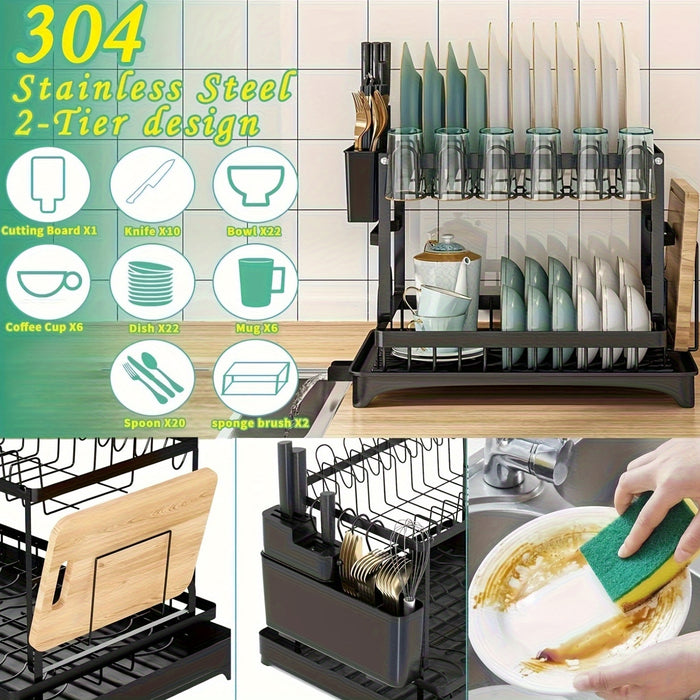 Verstelbare 2-laags Afwasteil – Duurzaam en Praktisch voor Elke Keuken