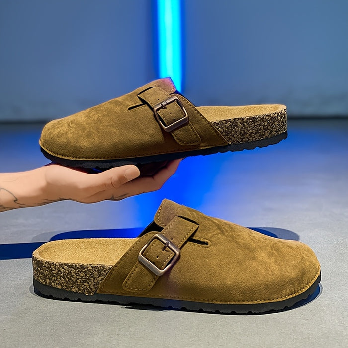 Unisex Slip-on Faux Suède Muiltjes – Lichtgewicht en Comfortabel met Kurken Zool