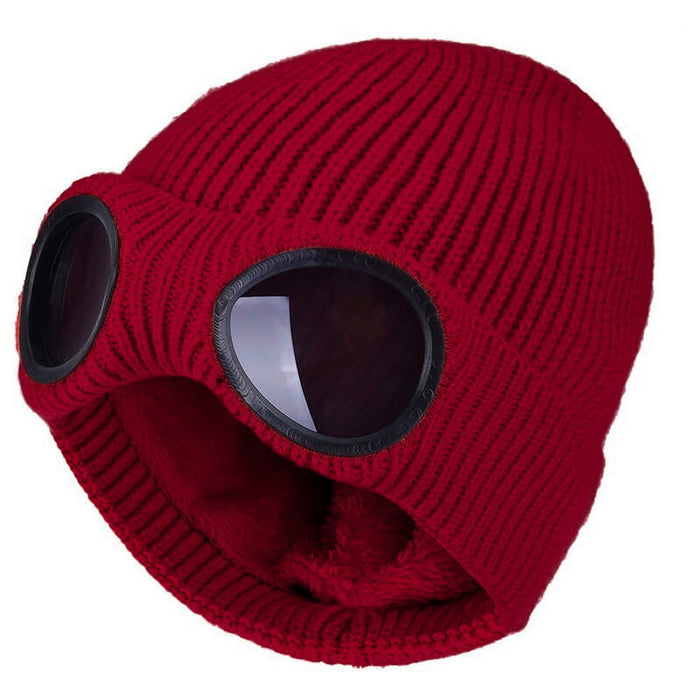 Gebreide Wintermuts met Brillenzen – Warme Unisex Beanie voor Koude en Winderige Dagen